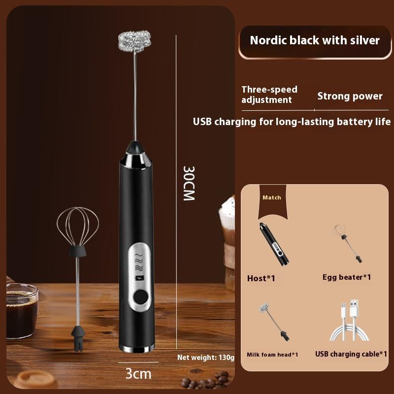 Milk Frother Coffee Frother Household Electric Milk Frother Milk Mixer Handheld Egg Beater Milk Beater Milk Froth