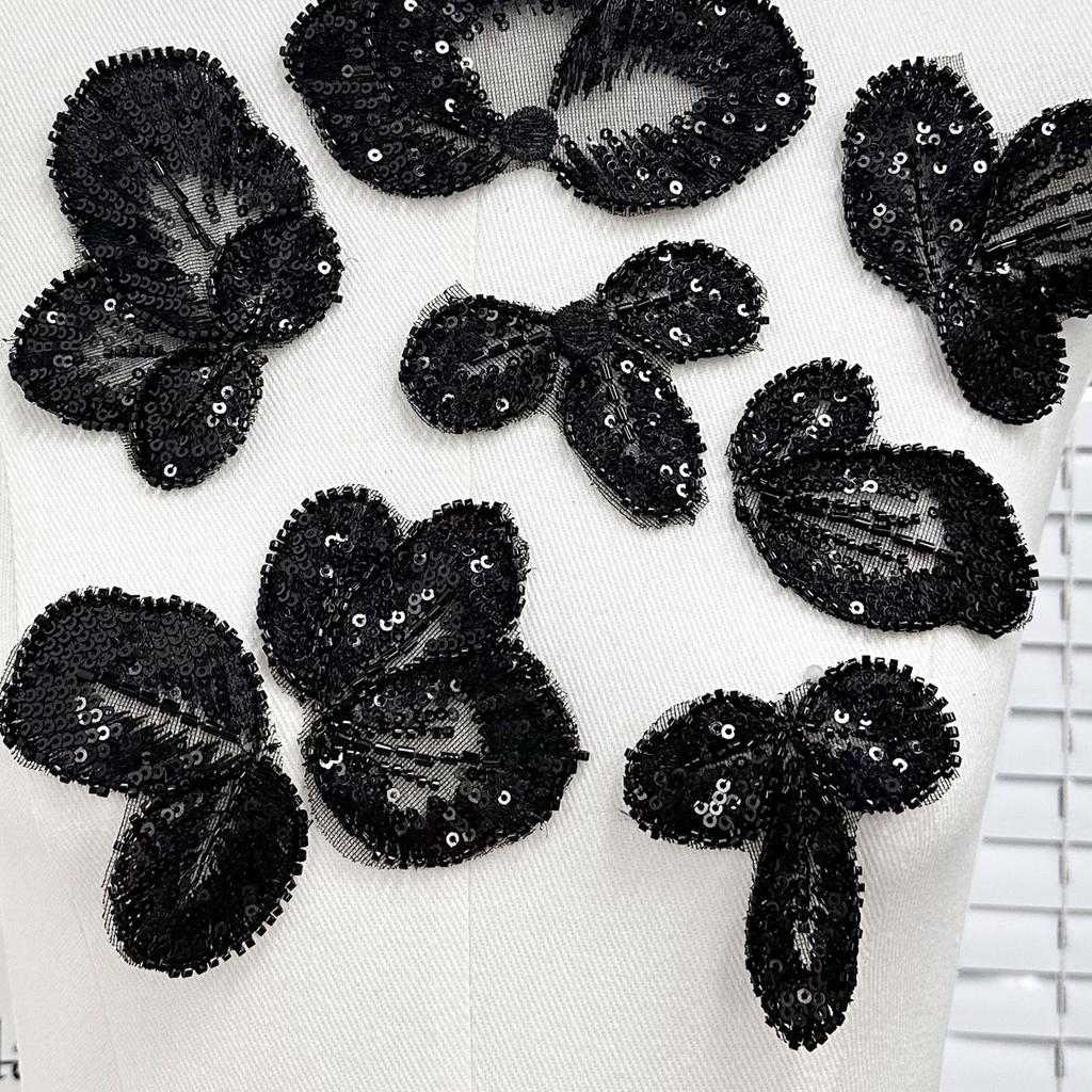 Handmade Embroidery Butterfly Leaf Sequins Decorative Applique Clothes Shoes And Hats Sweater Clothing Patch Cloth Sticker Accessories