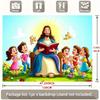 1 Jesus Teaching Children Religious Party Banner - Polyester Fabric Wall Decoration, Party Background | Bright Wall Banner