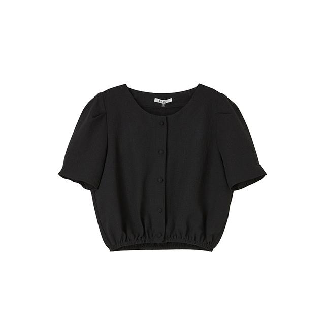 LAP Round Button Puff Sleeve Blouse Ar2Wb580