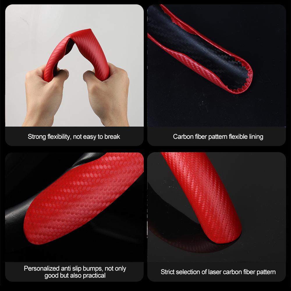 3pcs Classic Carbon Fiber Steering Wheel Cover For Tesla Model 3 Y Anti-skid Warm Summer Interior Accessories Steering Covers