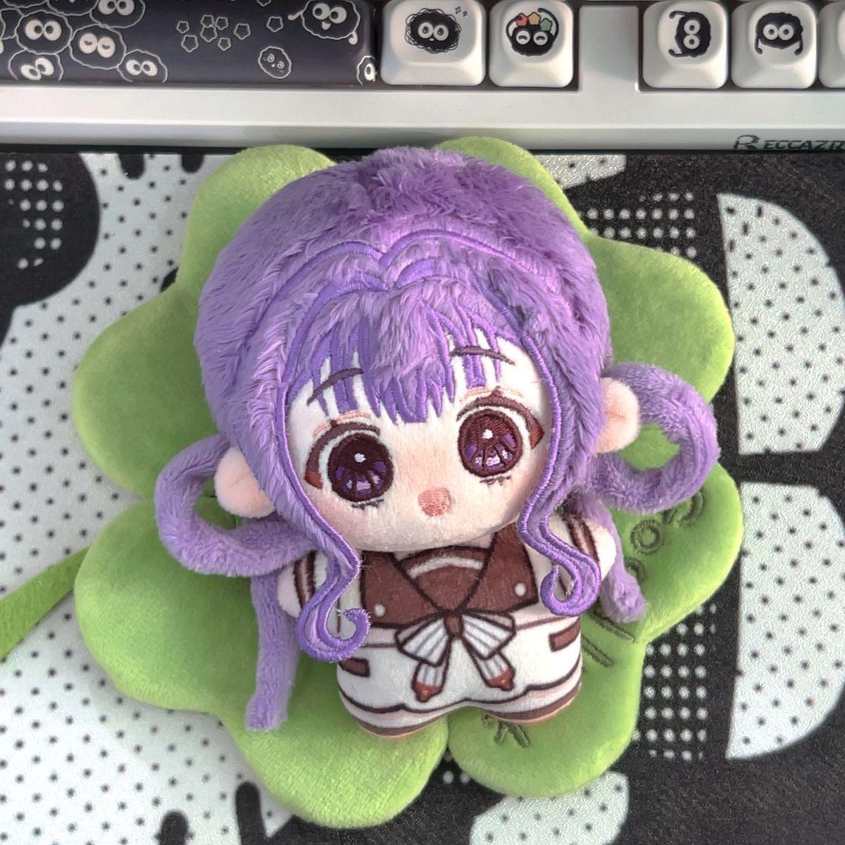 Anime Japonais Toilet-Bound Hanako-Kun Version Q Peluche Courte de Poche Poupée Décoration Mignonne Fermeture Éclair de Bagage Collectionneur Passionné d'Anime gray