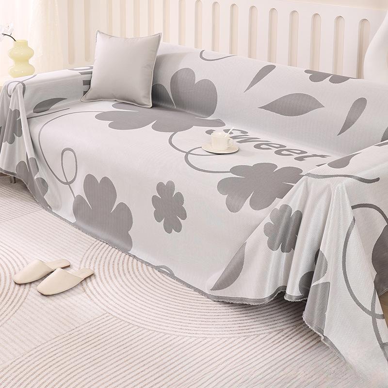 Summer Ice Silk Sofa Cushion Cool Cushion Summer Sandhair Towel Full Package Four Seasons Universal Non-slip Back Towel Cover