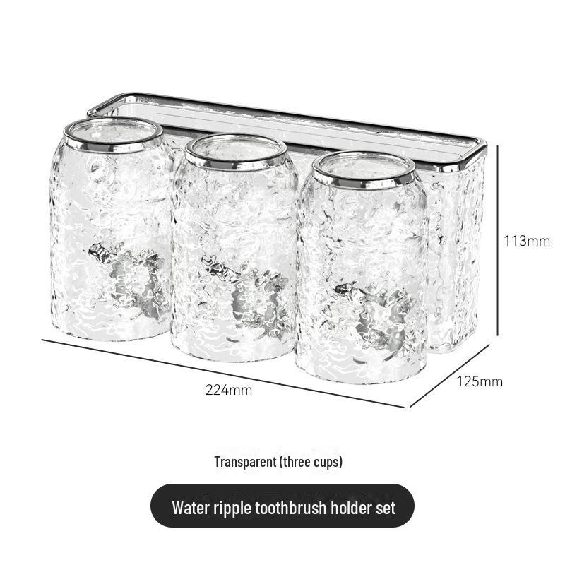 Sada zubního kartáčku a ústní vody k montáži na zeď: Držák na elektrické zubní kartáčky s kelímkem