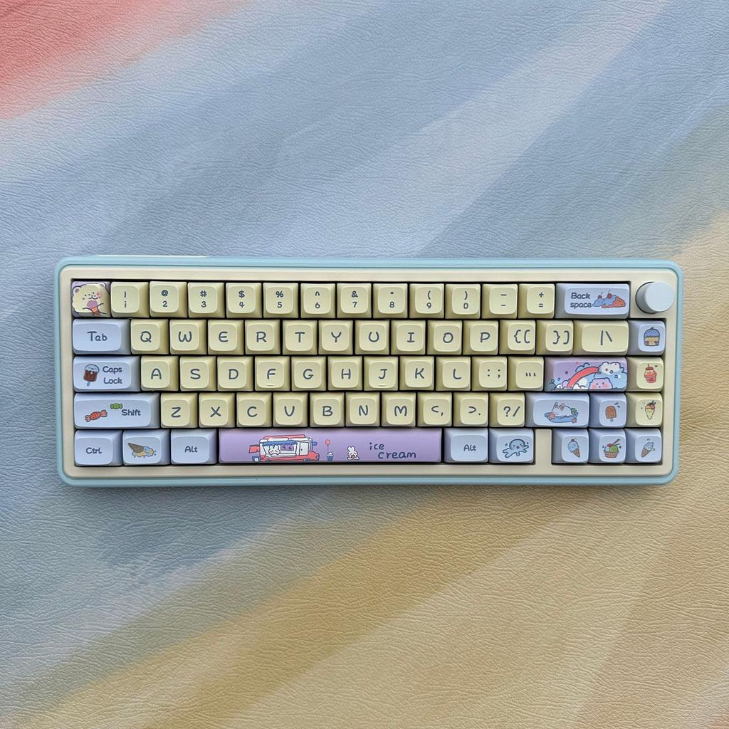133Keys Ice Cream Keycaps XDA Profile 9mm Thick PBT Keycap For 61/87/104/108 Layout Mechanical Keyboard Keycaps