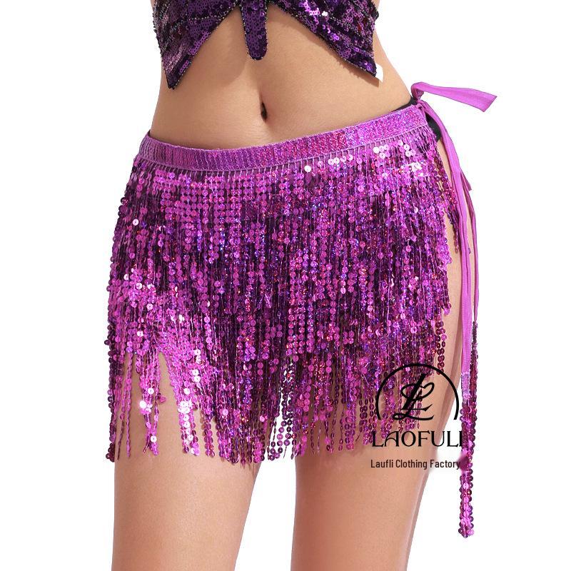 Bohemian Sequin Tassel Hip Scarf for Halloween Belly Dance Performance