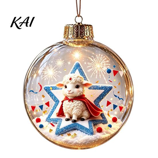 Decorative Hanging Balls Glowing Christmas Story Ornament, Light?Up Mini Holiday Scene Ball with Warm Living Room Ornaments LED Light, Clear Plastic