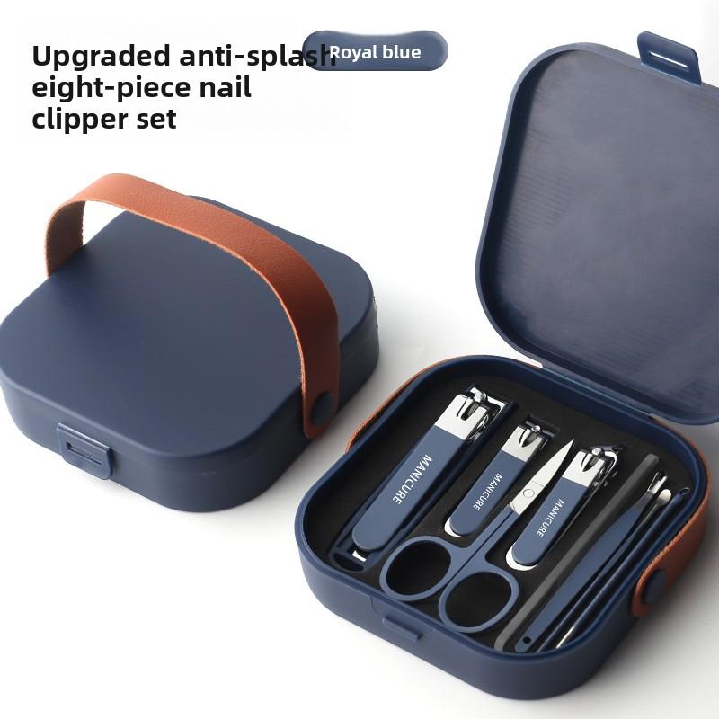 8Pcs/set Anti-splash Nail Clippers, Household Nail Trimmers, Portable Manicure Nail Art Tools