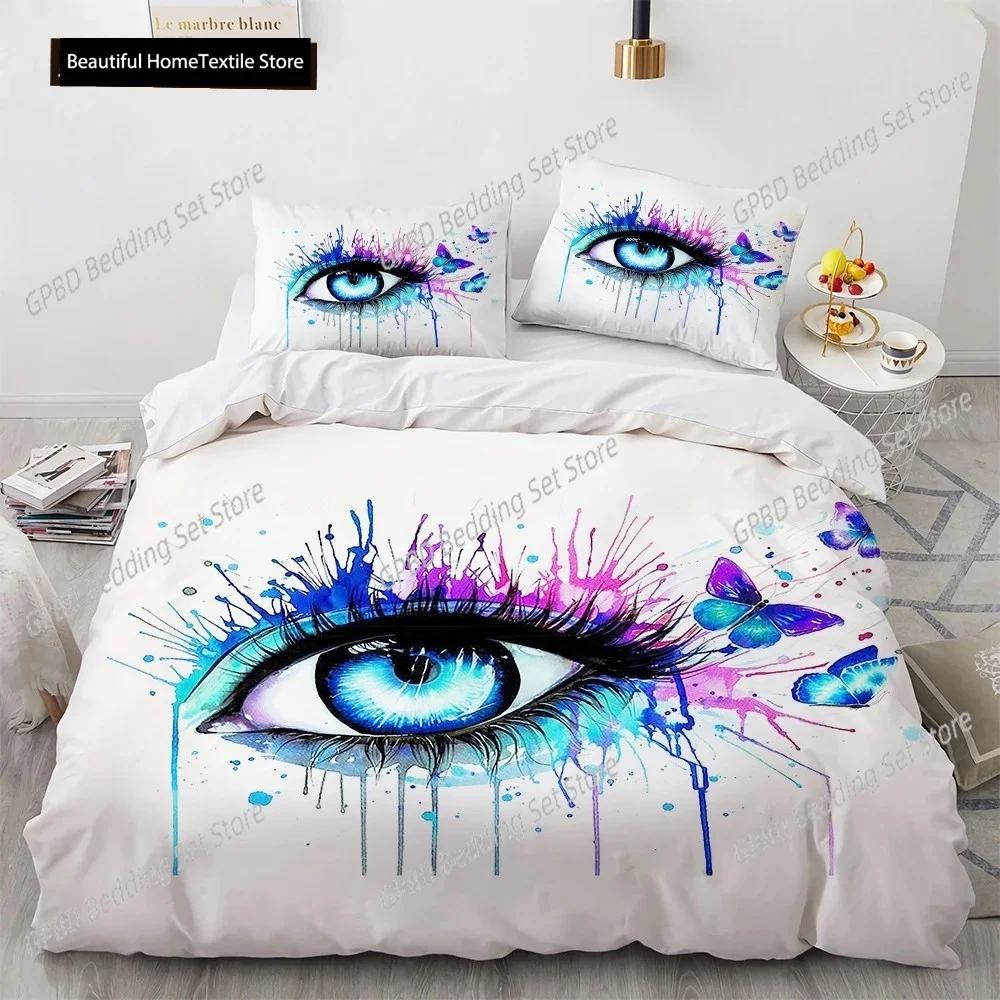 Big Eye Duvet Cover Cover Colourful Painting Art Comforter Cover King Queen Size For Teens Adults Kids Polyester Bedding Set