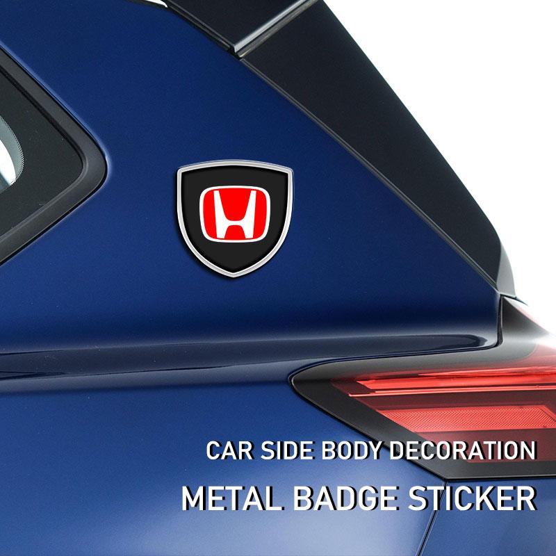 1Pcs 3D Metal Auto Door Shield Emblem Car Body Badge Sticker Styling for Honda Civic Xrv Hrv Crv Brv City Accord Fit Jazz Insight
