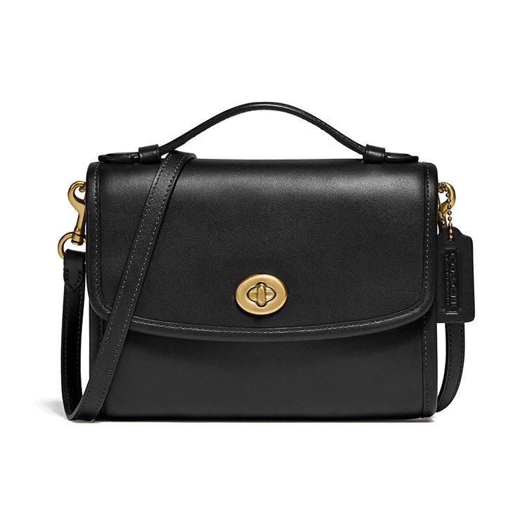 

Coach Kip 18 Lock Flap Leather Messenger Bag Women Bags Black C3486-B4BK Basic Set (Bag+Dust Bag)
