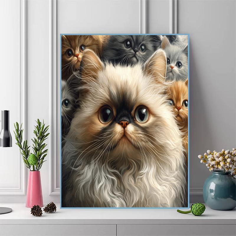 Persian cat Pattern 3pcs 100% Round Full Drill 5D DIY Diamond Painting Embroidery Cross Stitch Rhinestone Décor