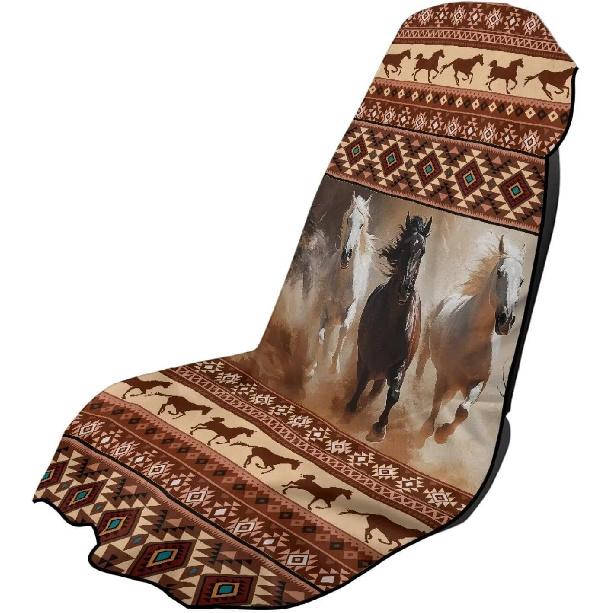 

SEANATIVE Brown Leopard Print Seat Cover Towel, Premium Sweat Carseat Protector, Perfect for Universal Car Truck SUV Seat, Great for Surfing Yoga Gym Western Horse Print