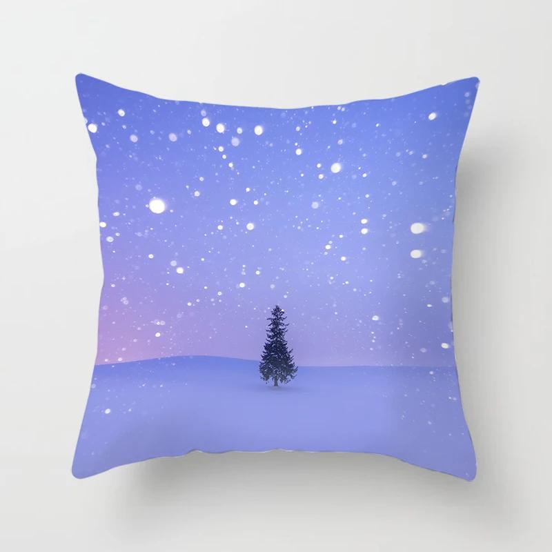 Home Decor Winter Scenes Pillow Covers for Cozy Decor Pattern Cushion Cover Suitable for Sofa Bedroom Car Pillow Cover