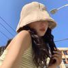 Elegant Bucket Cotton Hat For Women Summer Japanese Style Sun Protection Hat