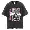 2026 Anime Demon Slayer Retro Washed T-shirt Men's and Women's New Summer Clothing Breathable Fashion Top Streetwear Peripheral Tee