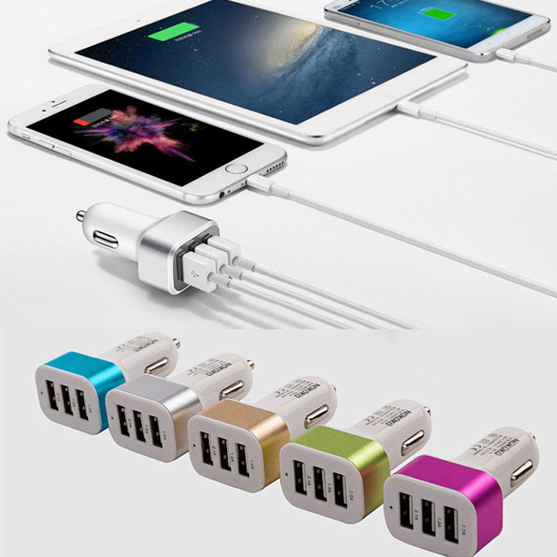 Universal Triple USB Car Charger Adapter Socket 3 Port Car-charger 3.1A 2.1A Auto Accessory