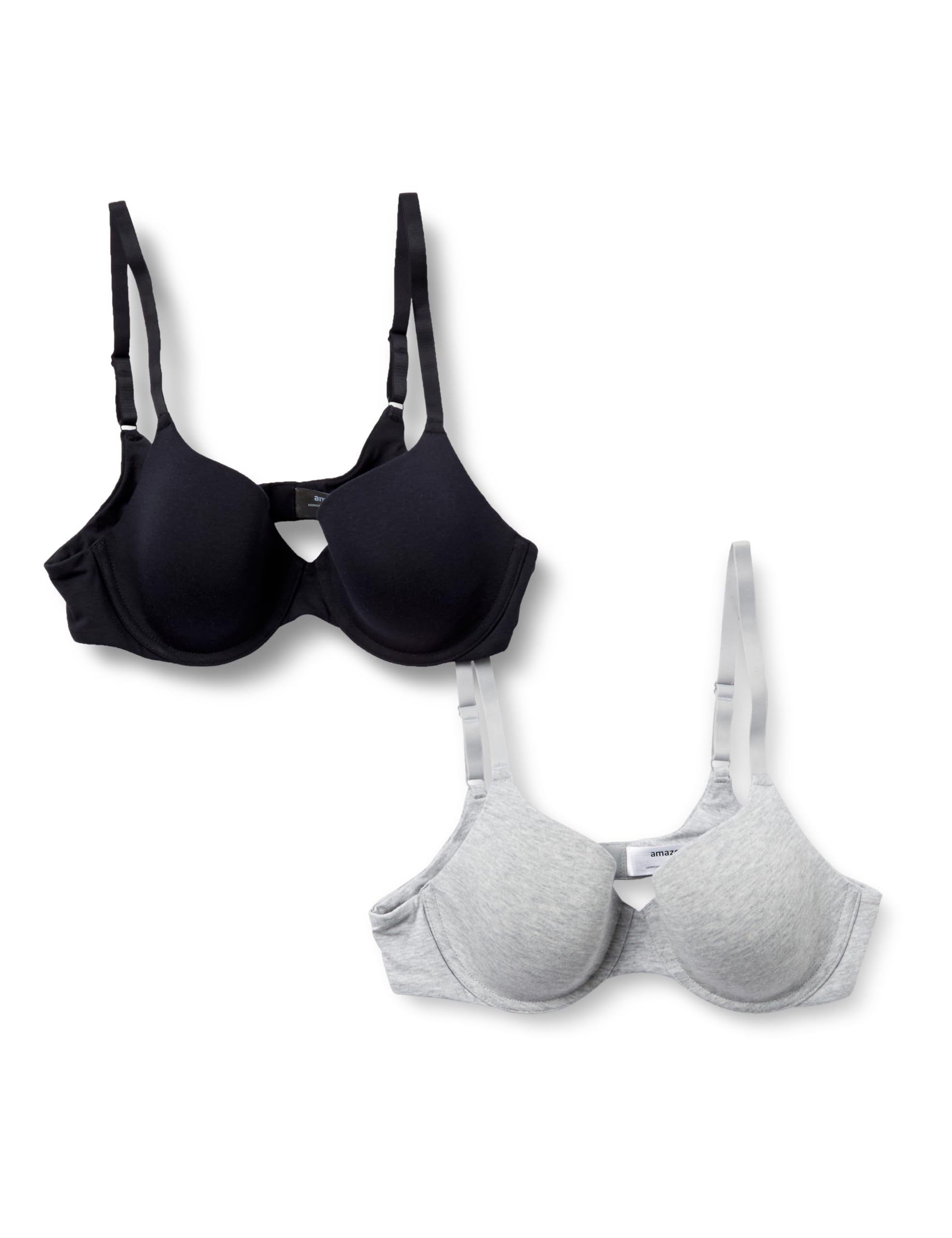 

Свободный B75 [Amazon Essentials] Набор из 2 бюстгальтеров, на косточках, посадка, женский, черный/меланжевый серый,