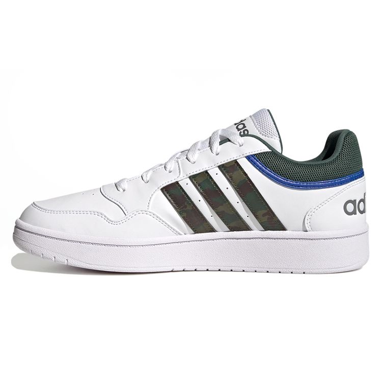 Adidas Hoops 3.0 Low White Green Oxide Camo Men Sneakers Cloud-White Royal-Blue GY4738