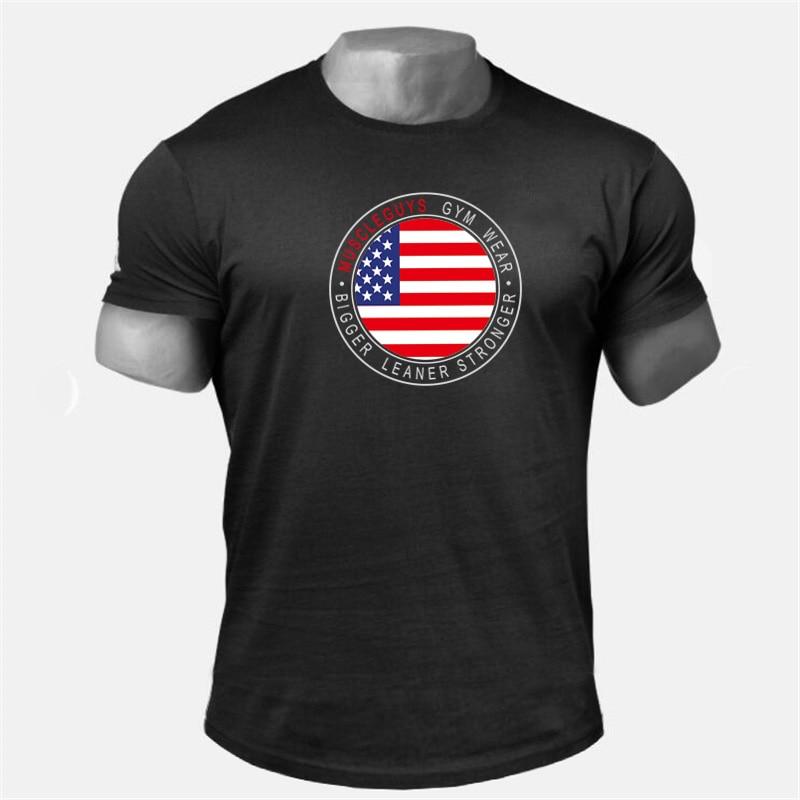 Do The Work Gym Спортивная мужская хлопковая модная облегающая футболка для бодибилдинга и фитнеса Летняя футболка с круглым вырезом и коротким рукавом с принтом M чёрный