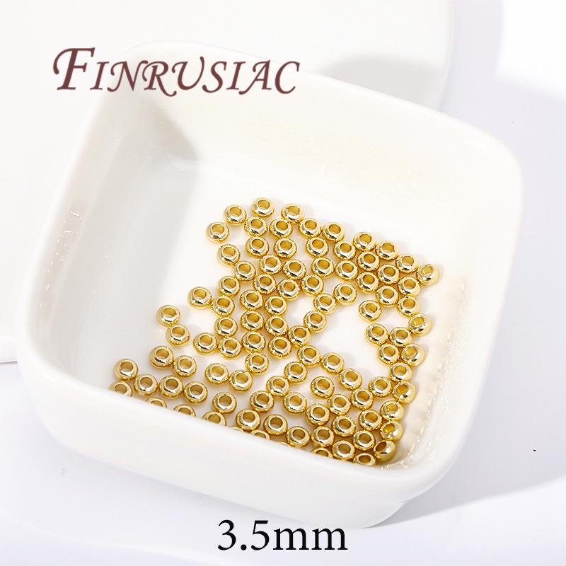 3.5mm 4mm 5mm 6mm Spacer Beads 18K Gold Plated Separator For Beads,Bracelets Beads Accessories,DIY Jewelry Making Supplies