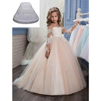 White Lace Children Skirt Petticoat 3 Hoops Princess Skirt Fashion Crinoline Skirt Kids Girls