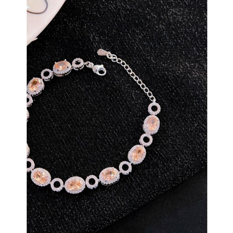 BELLA BOX Exquisite Luxury Handmade Oval Multi-color Zircon Bracelet Suitable For Women's Daily Party Fashion Jewelry