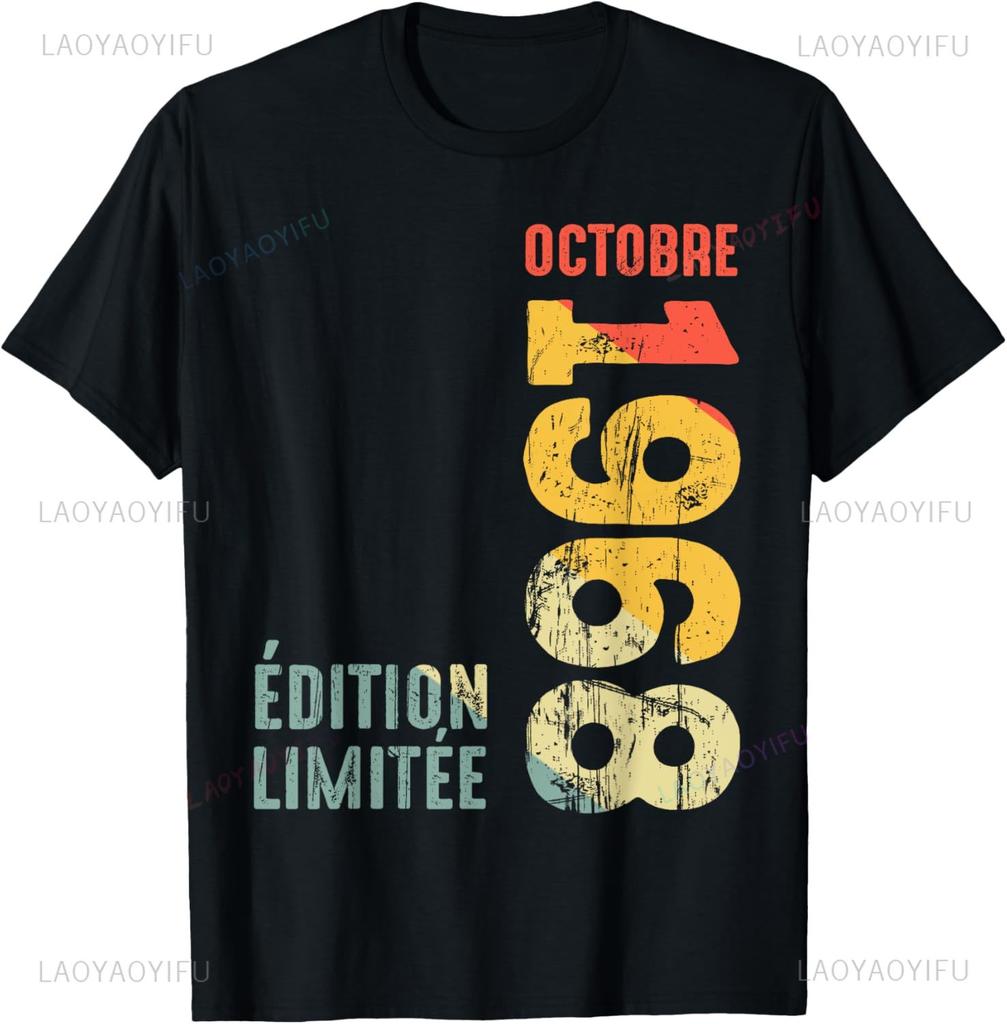 57e Anniversaire 57 Ans Homme Femme Vintage 1968 T-Shirt T-Shirt Drôle T-Shirt Personnalisé Unisexe Streetwear d'Été Hauts Camisas