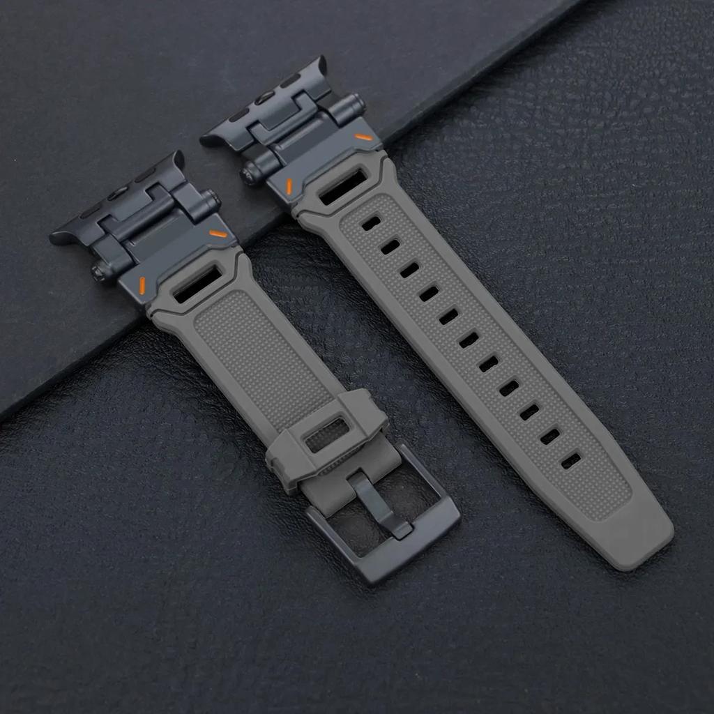 Silicone Sport Band for Apple Watch Ultra 49mm 45mm 42 44mm Rubber Strap for iWatch Series 9 8 7 Se 6 5 4 Ultra 2 49 Correa