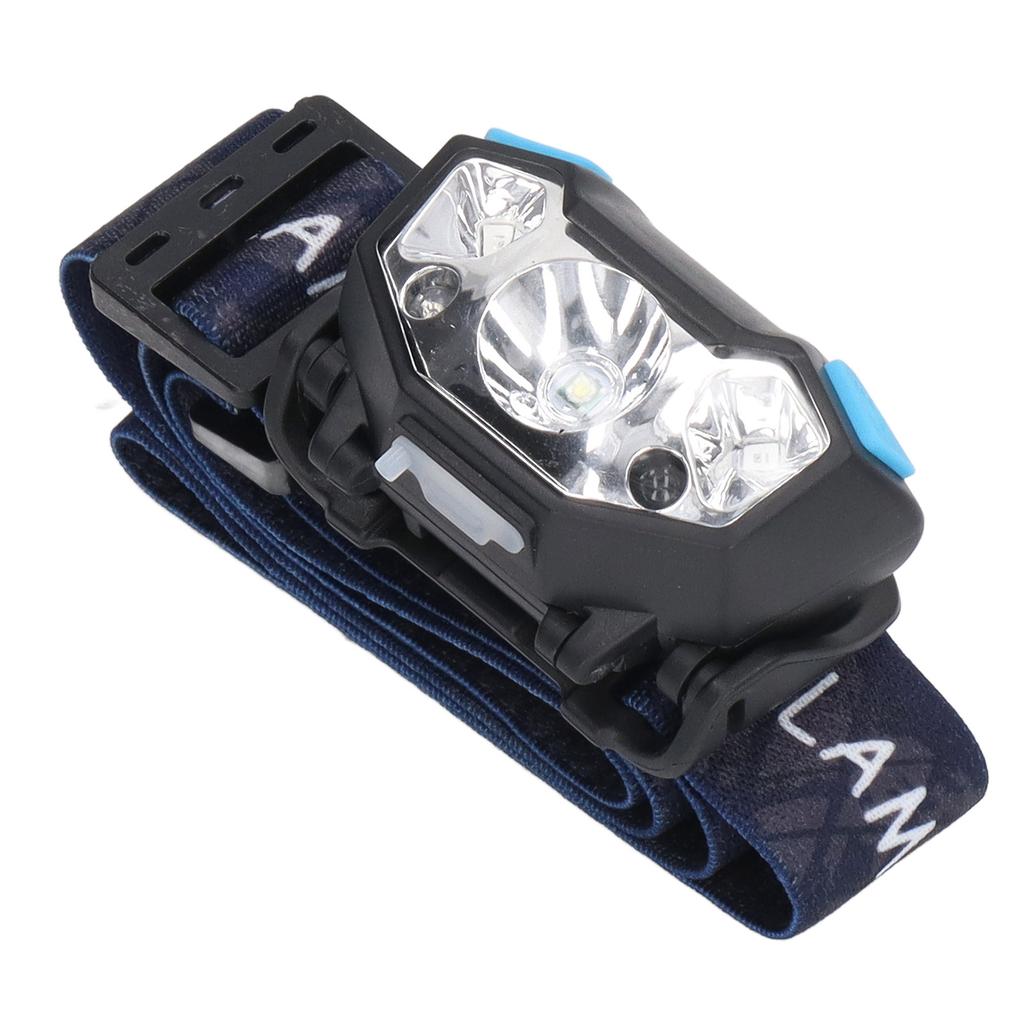 Headlamp USB Charging Waterproof Head Light High Brightness with Sensor for Outdoor Black