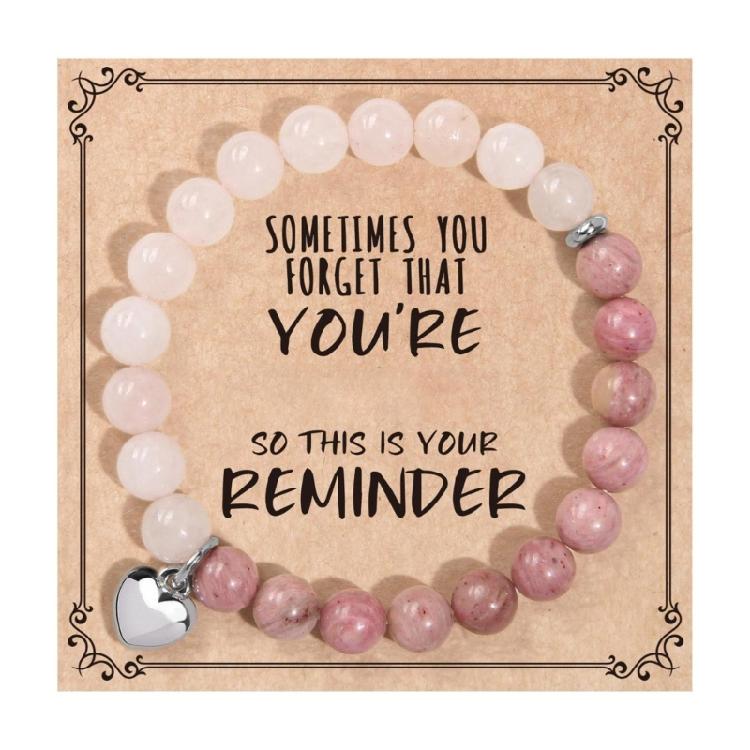 Dainty Heart Chain Bracelet Alloy Charm Wristlet Smooth Edged Natural Stone Charm For Comfortable Daily Elegant