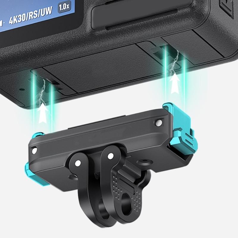 Stable Metal Quick Release Adapter with Magnetic Locking System Double Mounting Points for Action Camera Accessories Opposing Shock Design
