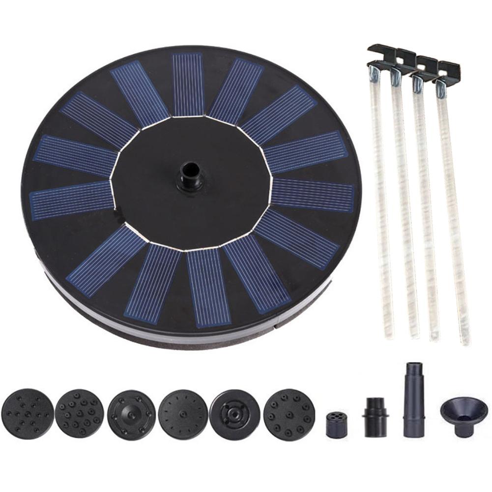 1.2W/1.4W 5LED Solar Powered Floating Fountain Pump Solar Powered Fountain Pump for Bird Bath Garden Pond Pool Fish Tank Outdoor