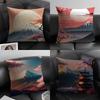 Mount Fuji Fashion Cushion Cover Natural Linen Organic Fabric DoubleSided Printing Sofa Home Decor Gift Pillow Case