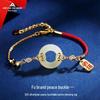 National Trend Hetian Jade Gourd Bracelet with S925 Sterling Silver Chinese Peace Blessing, Ancient Style Red Rope Jewelry