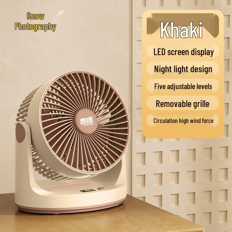 LEISE LS-F4 Quiet Turbine Desk Fan with Night Light