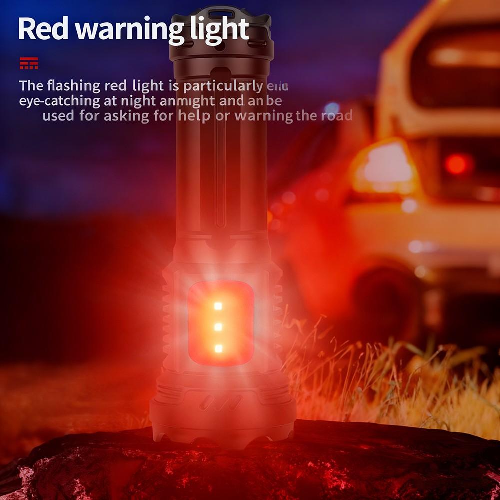 High Power Rechargeable Tactical Flashlight, Zoom LED Flashlight with Built-in Battery for Outdoor Camping Fishing Hiking