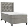 3132837 vidaXL Lit à sommier tapissier et matelas Gris clair 90x200 cm Velours