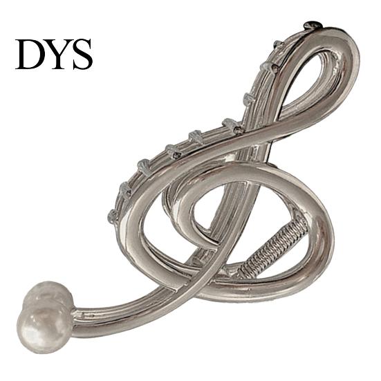 Unique Hair Clip Claw Musical Note Shape Faux Pearl Wedding Back Head Shower Decorative Accessory