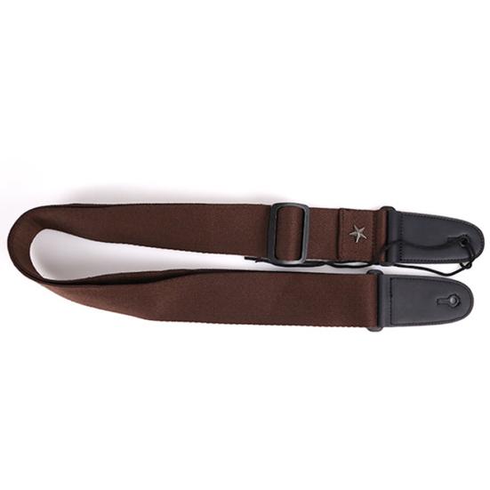 Cotton Adjustable Faux Leather Ends Acoustic Electric Guitar Bass Sling Strap