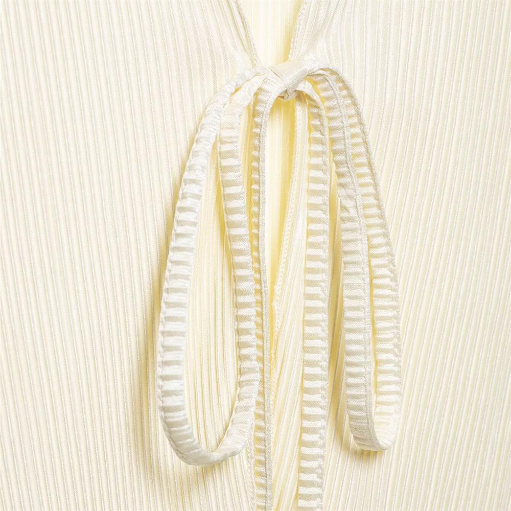 2025 Spring/Summer Women's Sexy Minimalist V-Neck Bell Sleeve Tie Cardigan