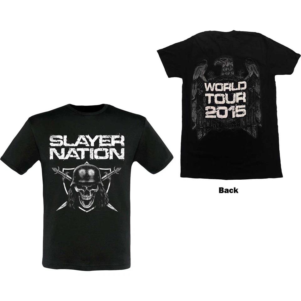 Slayer T-Shirt: Slayer Nation 2015 Dates (Back Print) (Ex-Tour) OFFICIAL NEW