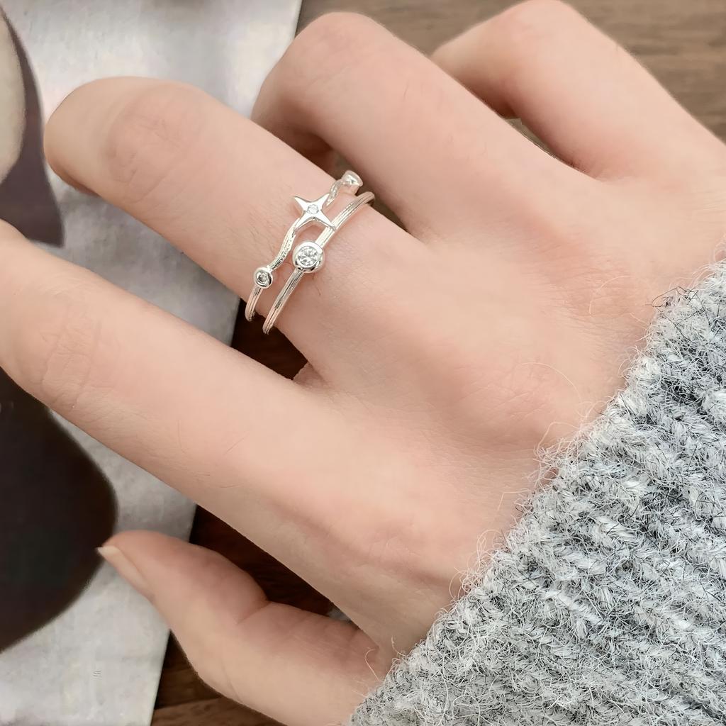 PANJBJ 925 Sterling Silver Multicolour Zircon Ring for Women Girl Fashion Sweet Versatile Jewelry Birthday Gift Dropshipping