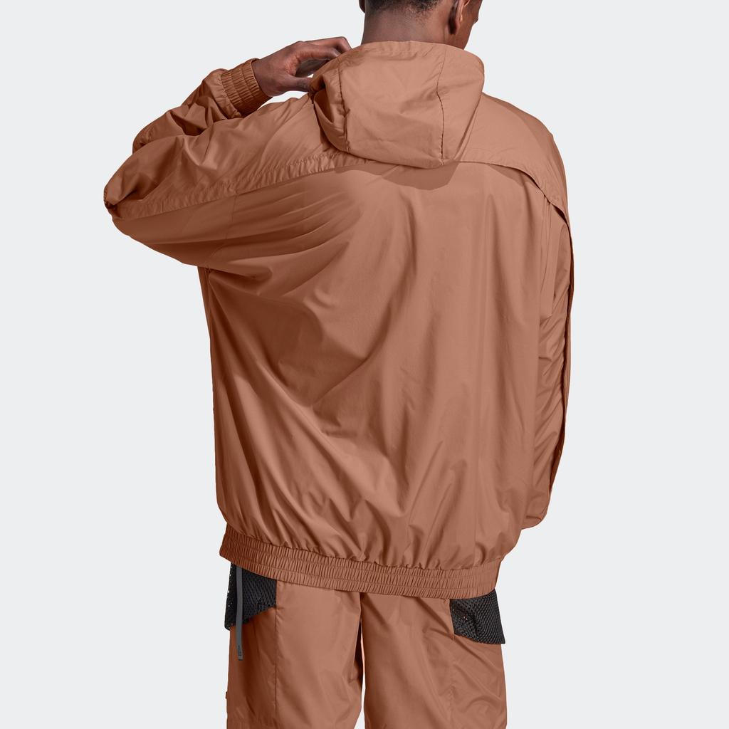 Adidas Performance Hooded Jacket With Logo Men Outerwear Rock-Layer-Brown IA0013