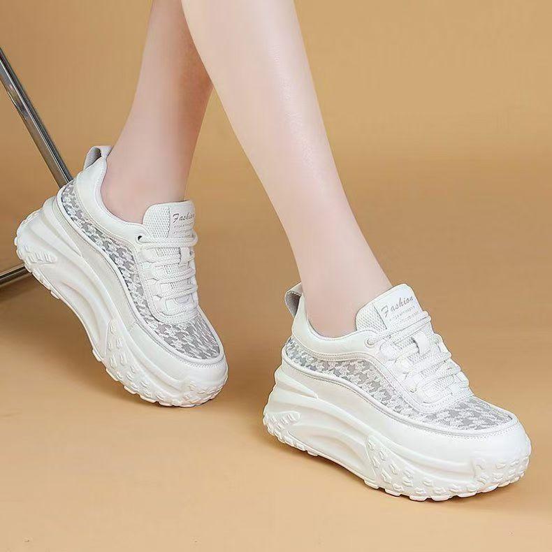 

Модные модные спортивные туфли на платформе 2025 года, новые популярные туфли Майяра для папы, женские туфли с внутренней высотой, женские туфли на выход 40 белый