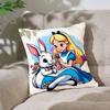 A-Alice In W-Wonderland Pillow Case Cushion Cover Soft Cute Throw Pillow Case For Car Sofa Pillowcase Polyester With Zipper