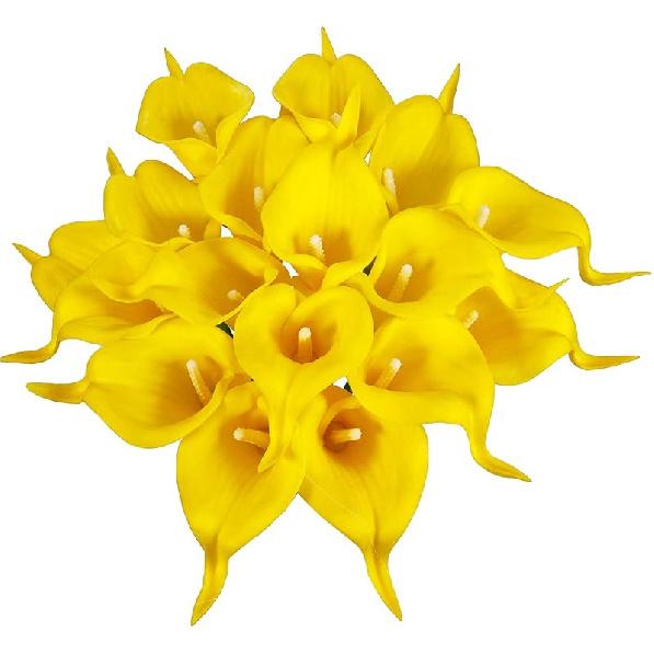 

Искусственные цветы Калла Лилия Реалистичные Искусственные цветы для Свадьбы, Домашней Вечеринки, Сада, Магазина, Офиса, Декорация Лилии 20 шт Искусственные цветы(белый жёлтый