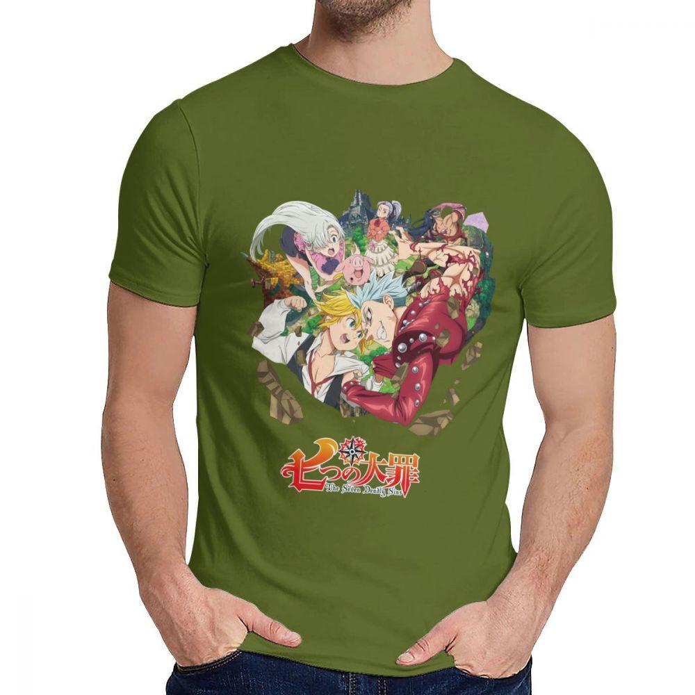 Unisex Tee Shirt The Seven Deadly Sins Comfortable Stylish Man S O Neck Cartoon Print T