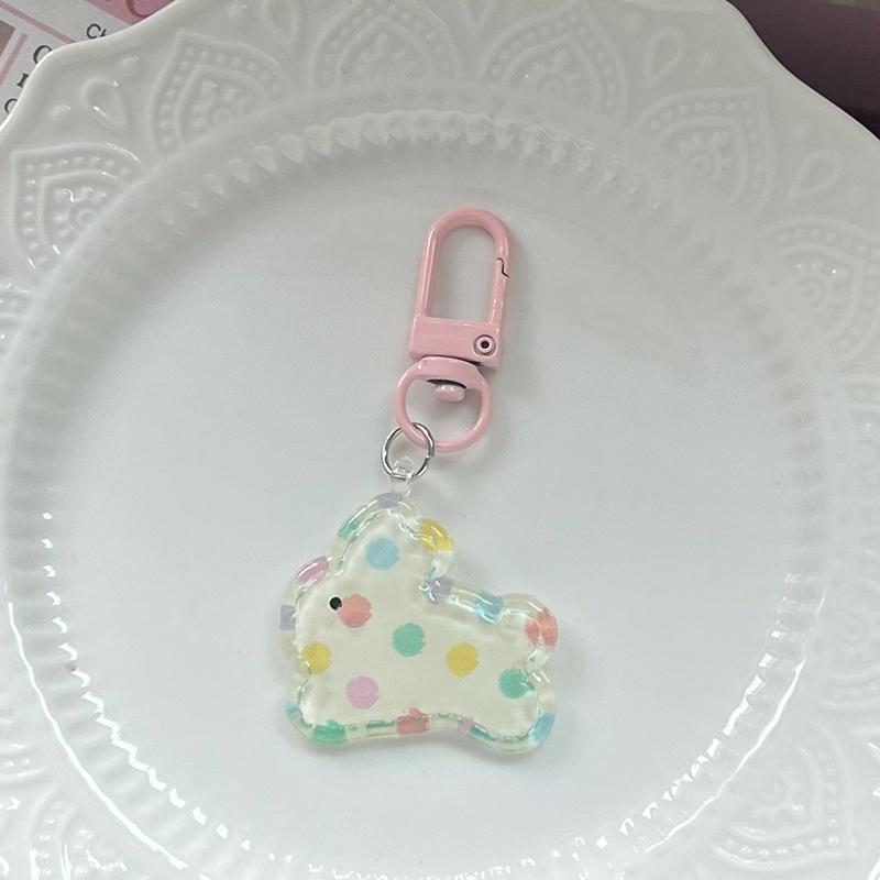 Kawaii Cartoon Hase Schlüsselanhänger Süß Niedlich Rosa Hase Schlüsselanhänger Schultaschenanhänger Kopfhörerhülle Hängende Dekoration Zubehör