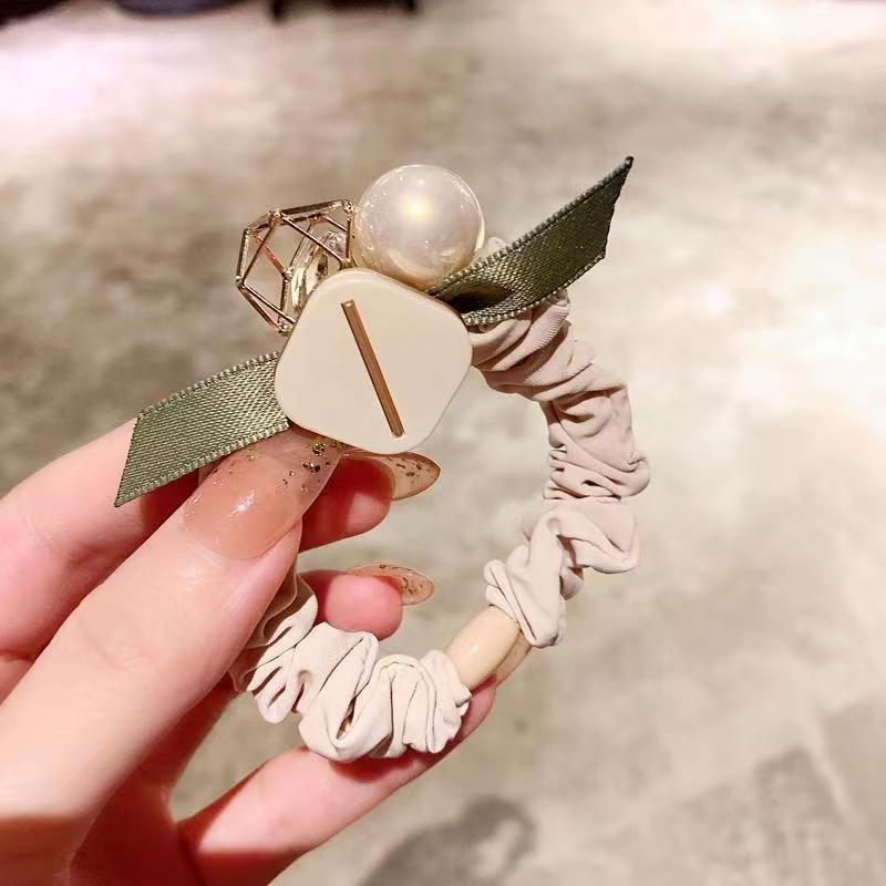 Pearl Large Intestine Hair Rope Vintage Korean Style High Elastic Ponytail Holder Rubber Band Women Girls Hair Ropes Daily Use